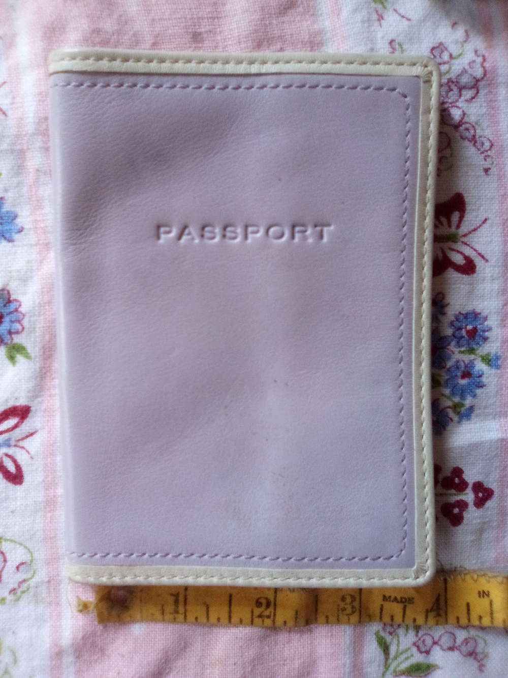 Coach Passport Holder Lavender Gray Trim